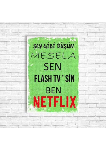 Sen Flash Tv Ben Netflix Retro Ahşap Poster