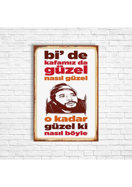 Kafamız Nası Güzel Alkol Retro Ahşap Poster