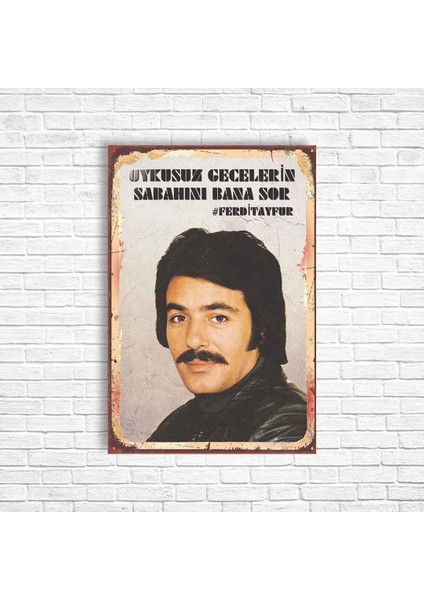 Ferdi Tayfur Retro Ahşap Poster