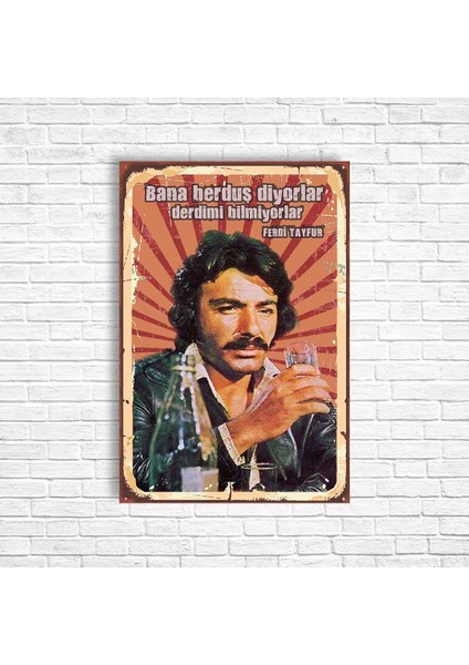 Ferdi Tayfur Retro Ahşap Poster