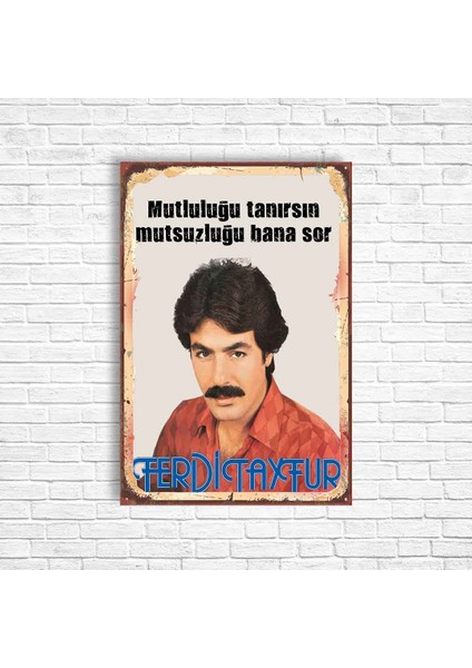 Ferdi Tayfur Retro Ahşap Poster