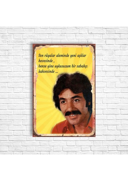 Ferdi Tayfur Retro Ahşap Poster