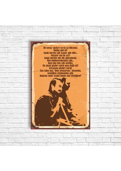 Leyla Ile Mecnun Retro Ahşap Poster