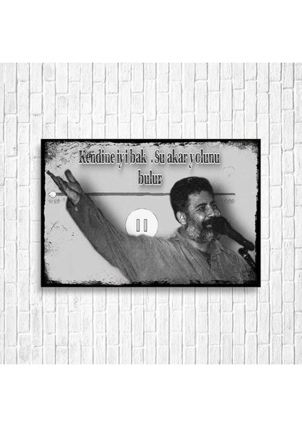 Ahmet Kaya Retro Ahşap Poster