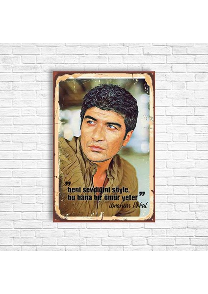 Ibrahim Erkal Retro Ahşap Poster