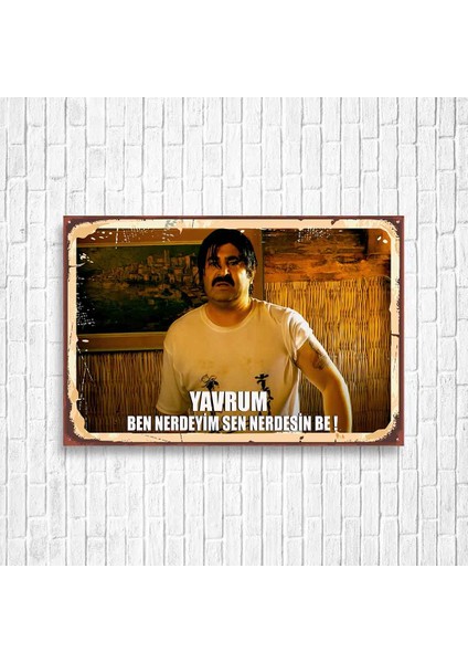 Kolpaçino Retro Ahşap Poster