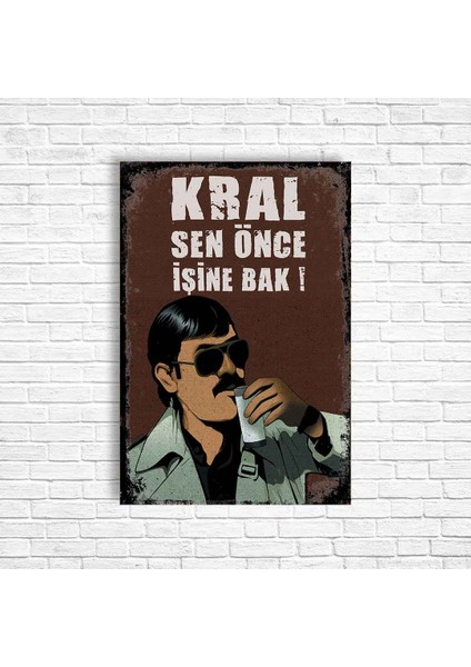 Pala Kurtlar Vadisi Retro Ahşap Poster