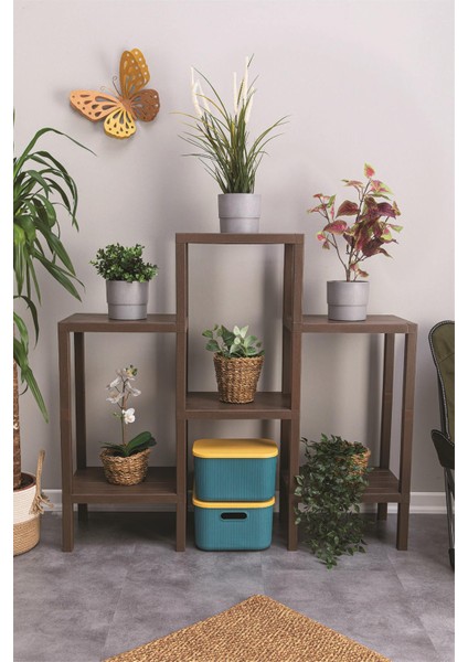 Flower 6'lı Raf Ünitesi Kahve