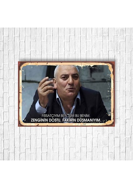 Kolpaçino Retro Ahşap Poster