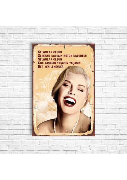 Sezen Aksu Retro Ahşap Poster