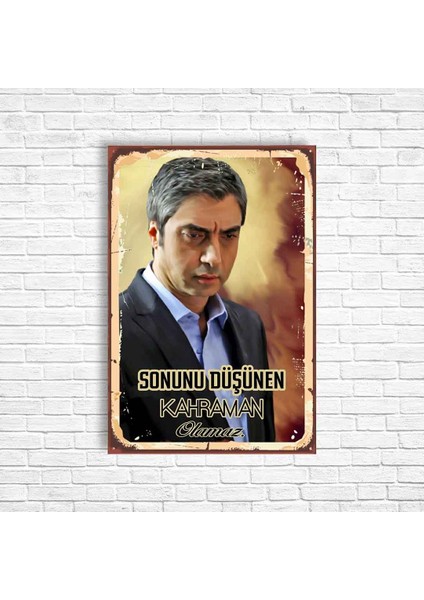 Kurtlar Vadisi Retro Ahşap Poster