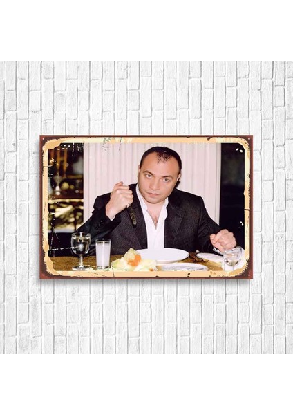 Süleyman Çakır Kurtlar Vadisi Retro Ahşap Poster