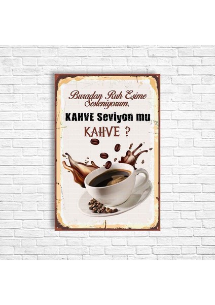 Kahve Retro Ahşap Poster