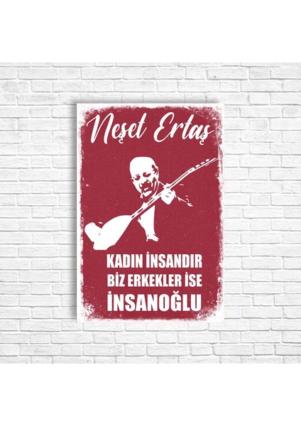 Neşet Ertaş Retro Ahşap Poster