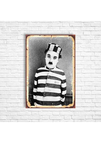 Charlie Chaplin Retro Ahşap Poster