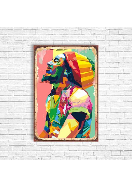 Bob Marley Retro Ahşap Poster