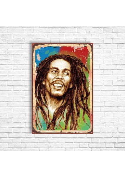Bob Marley Retro Ahşap Poster