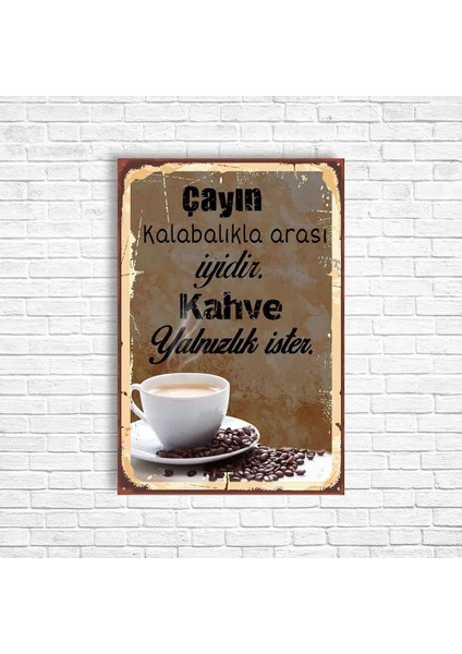 Kahve Retro Ahşap Poster