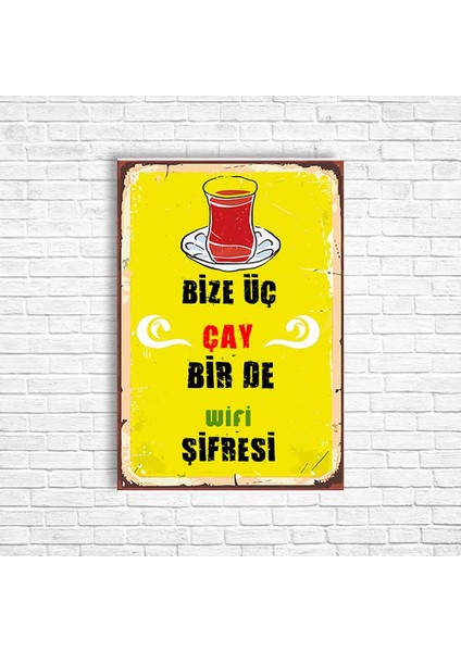 Çay Retro Ahşap Poster