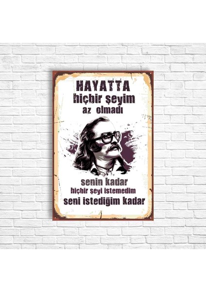 Cem Karaca Retro Ahşap Poster