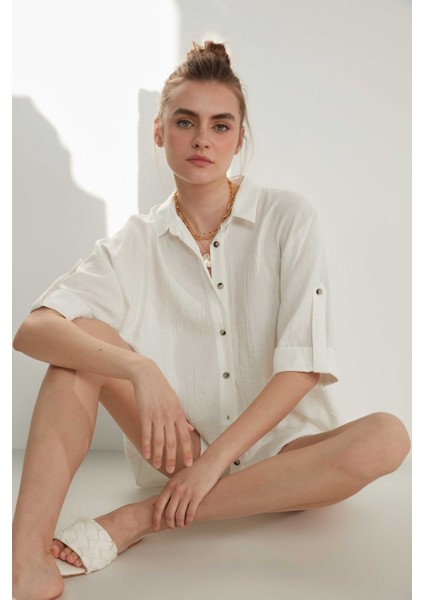 Krinkıl Kısa Kol Gömlek