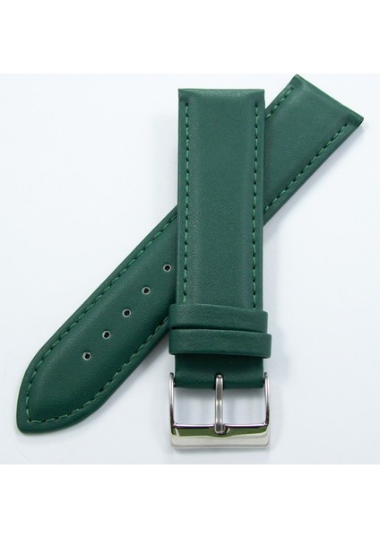 Bizon Yeşil Deri Saat Kordonu 22MM Klasik Dikişli Saat Kayışı