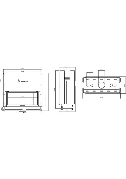 Flat W 120×60 Double Face Ithal Şömine Haznesi , 5 Yıl Garantili