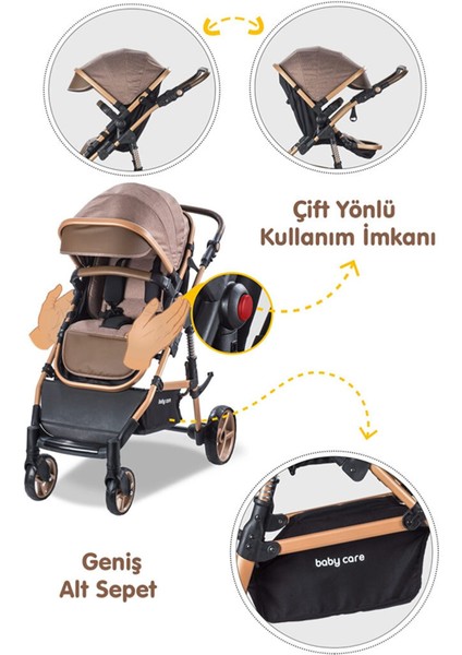 Baby Care BC-340 Bora Cross Travel Puset Gold/kahve ( N )