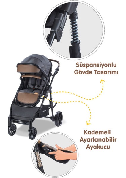 Baby Care BC-340 Bora Cross Travel Puset Siyah/kahve ( Z )