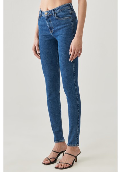 Kadın Forever Skinny Fit Dar Kesim Yüksek Bel Jean Kot Pantolon