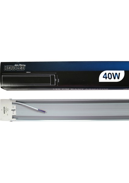 Hero Led 10 Adet 40 Watt 120 cm Yatay Bant ARMATÜRÜ-40W Bant Armatür-Beyaz