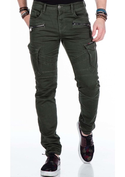 CD424 Kargo Cepli Slim Fit Haki Erkek Pantolon