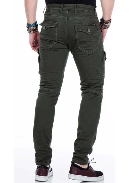 CD424 Kargo Cepli Slim Fit Haki Erkek Pantolon modelleri