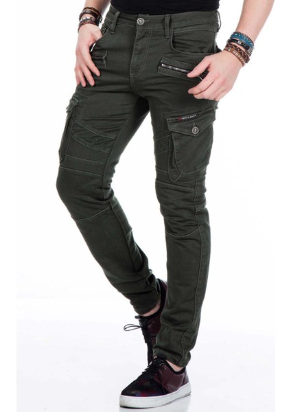 CD424 Kargo Cepli Slim Fit Haki Erkek Pantolon indirimleri