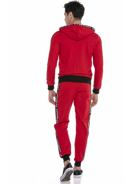 CL437 Fermuarlı Kapşonlu Kırmızı Sweatshirt fırsatları