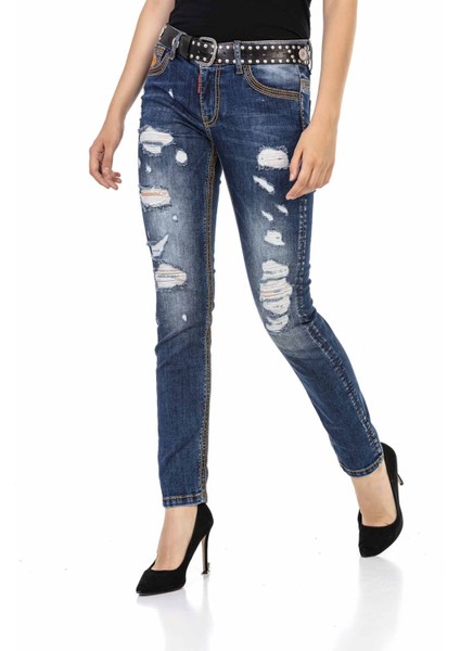 WD457 Destroyed Nakışlı Koyu Mavi Kot Pantolon fiyatları