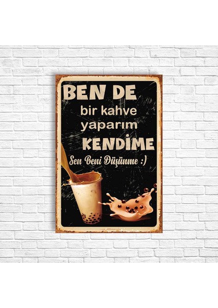 Kahve Retro Ahşap Poster