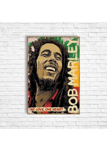 Bob Marley Retro Ahşap Poster