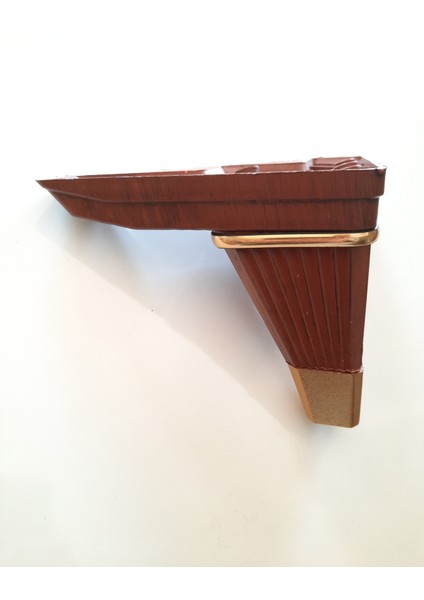 12CM Yıldız Ayak Plastik Kahverengi Ceviz Altın Desenli (1 Adet)