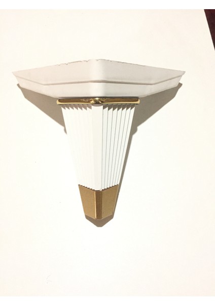 15CM Yıldız Ayak Plastik Beyaz Altın Desenli (4 Adet)