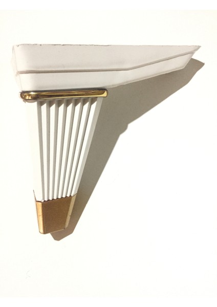 15CM Yıldız Ayak Plastik Beyaz Altın Desenli (4 Adet)