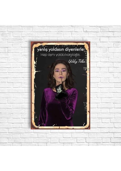 Yıldız Tilbe Retro Ahşap Poster