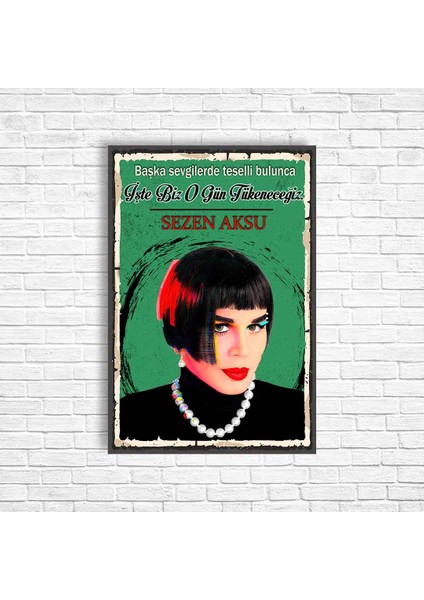 Sezen Aksu Retro Ahşap Poster