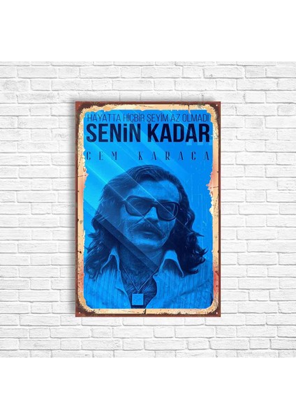 Cem Karaca Retro Ahşap Poster