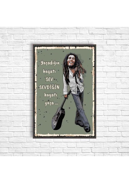 Bob Marley Retro Ahşap Poster