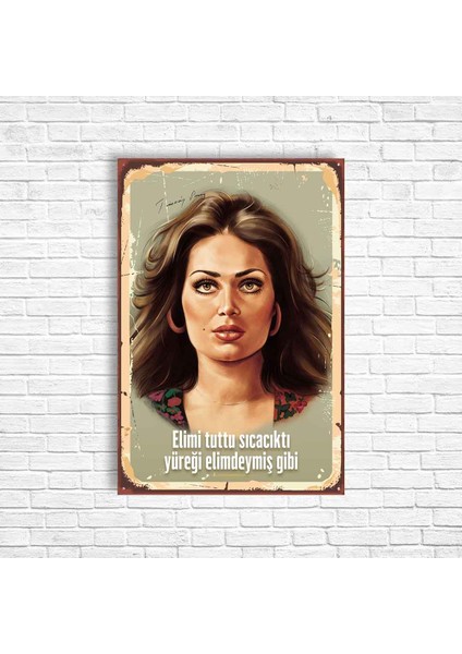 Türkan Şoray Yeşilçam Retro Ahşap Poster