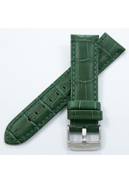 Bizon Deri Saat Kordonu 18MM Yeşil Dikişli Saat Kayışı Krokodil fiyatları