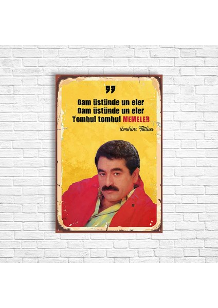 Ibrahim Tatlıses Retro Ahşap Poster