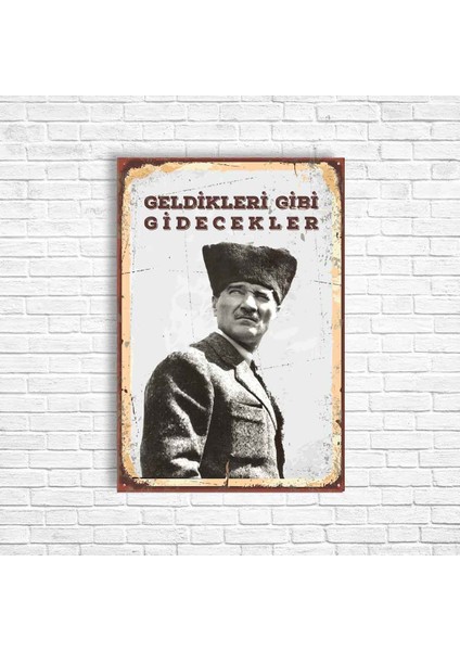 Trend Poster Atatürk Retro Ahşap Poster