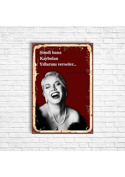 Sezen Aksu Retro Ahşap Poster